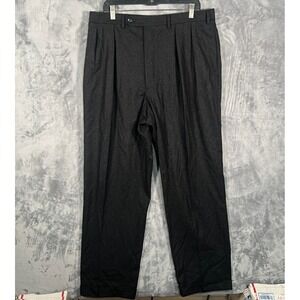 O'Connell's Lucas Chelf Dress Pants Mens 40 Tall (36x32) Dark Gray Pleated Wool